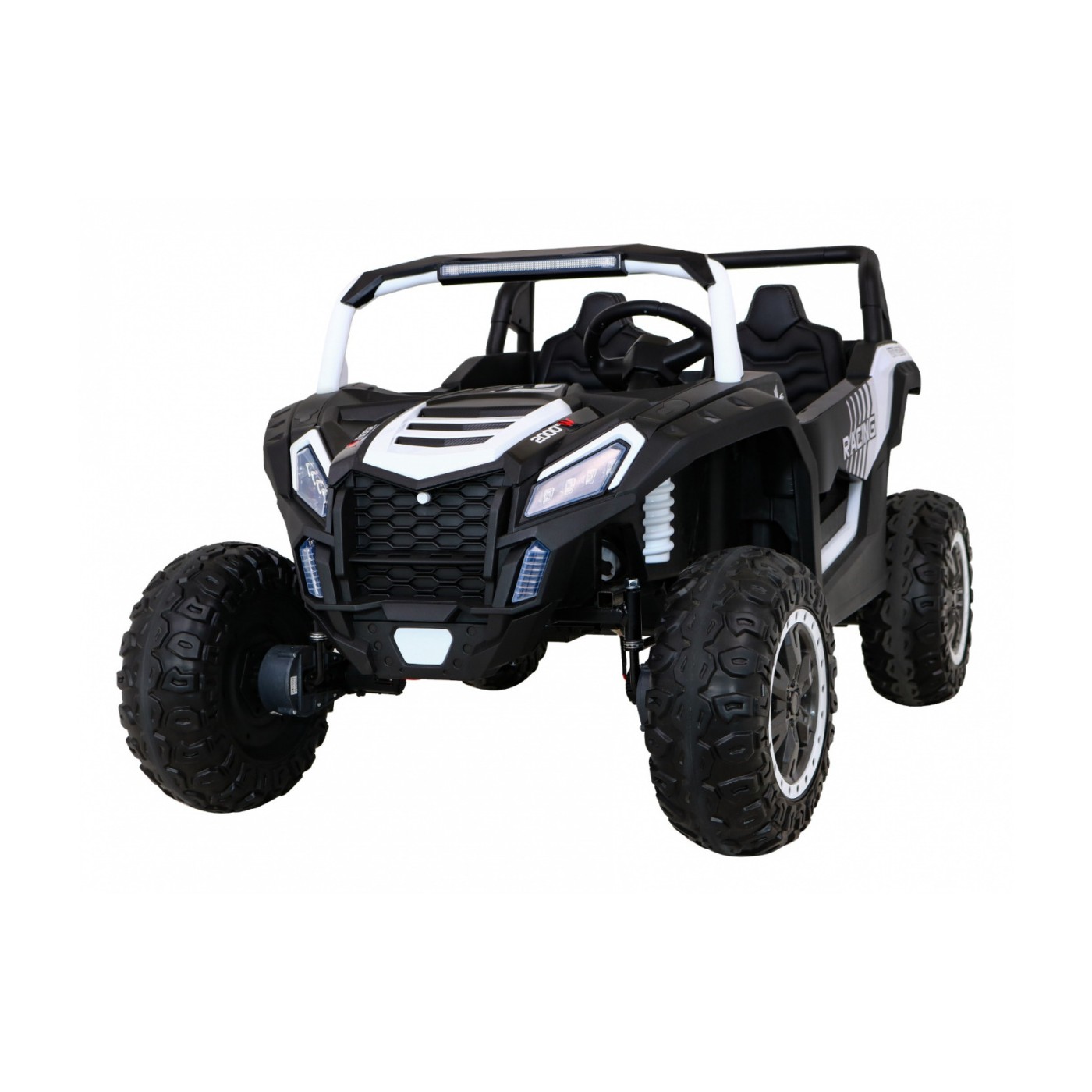 Buggy ATV Racing pro 2 děti bílá + Naped 4x4 + dálkové ovládání + pomalý start + MP3 LED