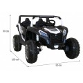 Buggy ATV Racing pro 2 děti bílá + Naped 4x4 + dálkové ovládání + pomalý start + MP3 LED