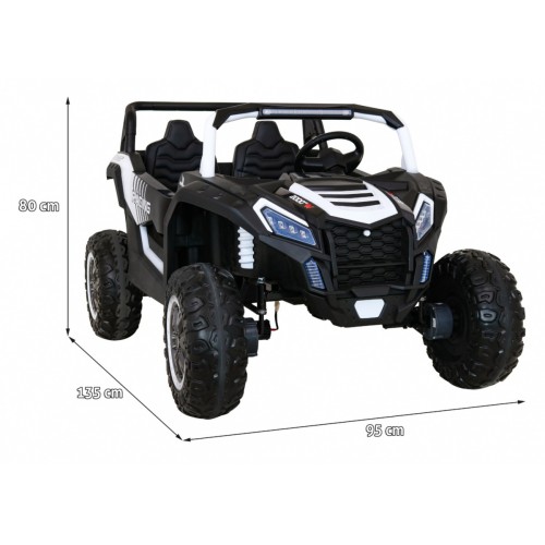 Buggy ATV Racing pro 2 děti bílá + Naped 4x4 + dálkové ovládání + pomalý start + MP3 LED