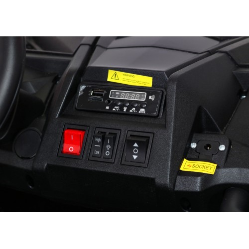 Buggy ATV Racing pro 2 děti bílá + Naped 4x4 + dálkové ovládání + pomalý start + MP3 LED