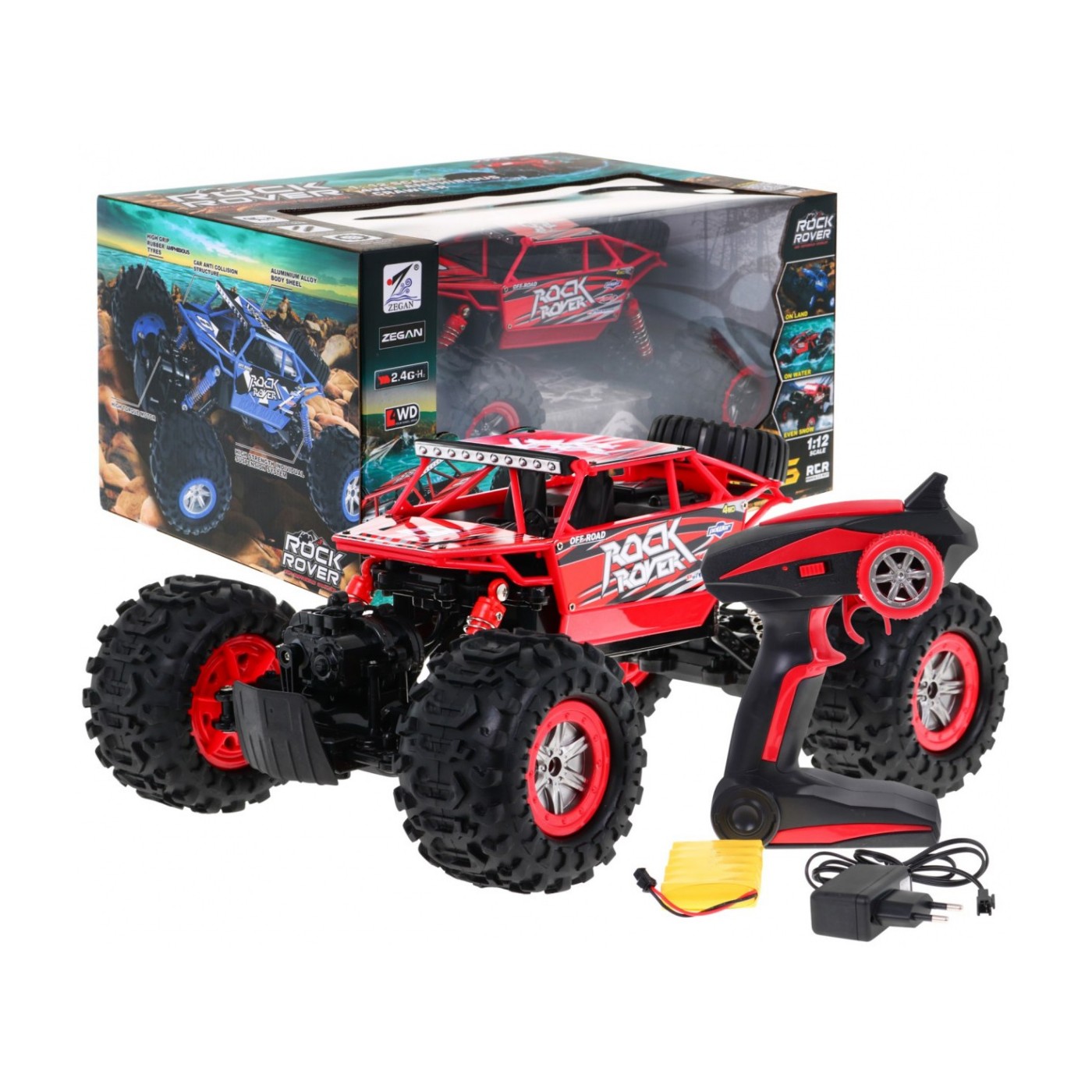 Pásový rover Obojživelné děti 8+ Dálkové ovládání Model 1:12 Naped 4x4