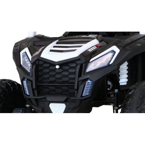 Buggy ATV Racing pro 2 děti bílá + Naped 4x4 + dálkové ovládání + pomalý start + MP3 LED