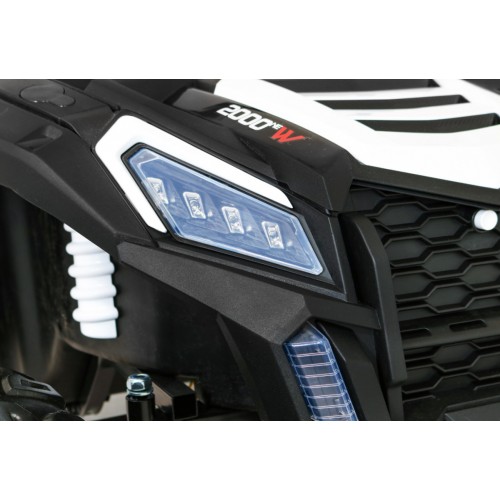Buggy ATV Racing pro 2 děti bílá + Naped 4x4 + dálkové ovládání + pomalý start + MP3 LED