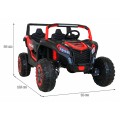 Buggy ATV Racing pro 2 děti červená + 4x4 pohon + dálkové ovládání + pomalý start + MP3 LED