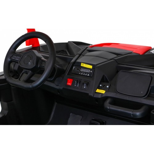 Buggy ATV Racing pro 2 děti červená + 4x4 pohon + dálkové ovládání + pomalý start + MP3 LED