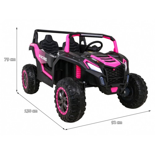 Buggy ATV Racing pro 2 děti růžová 4x4 dálkové ovládání pomalý start MP3 LED