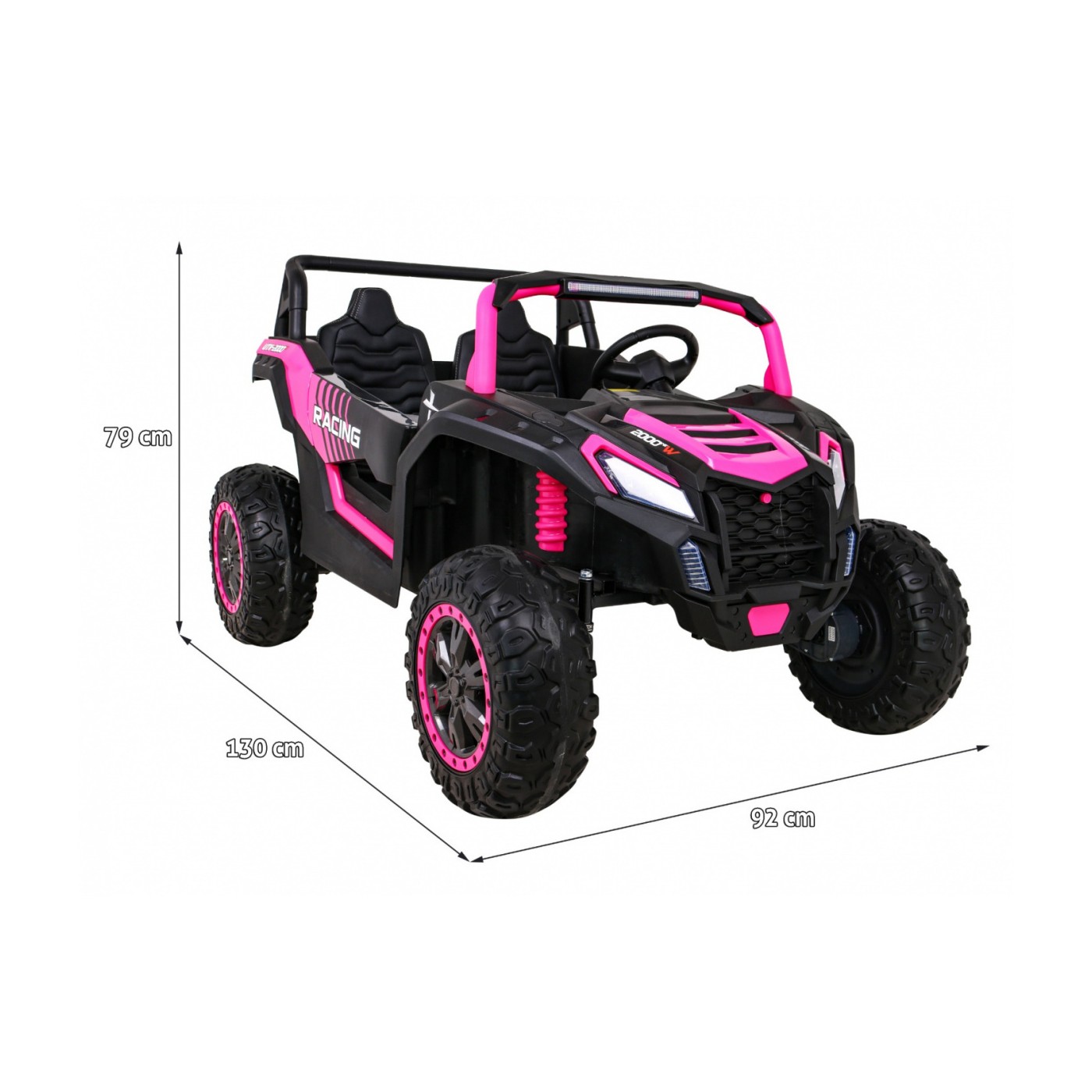 Buggy ATV Racing pro 2 děti růžová 4x4 dálkové ovládání pomalý start MP3 LED
