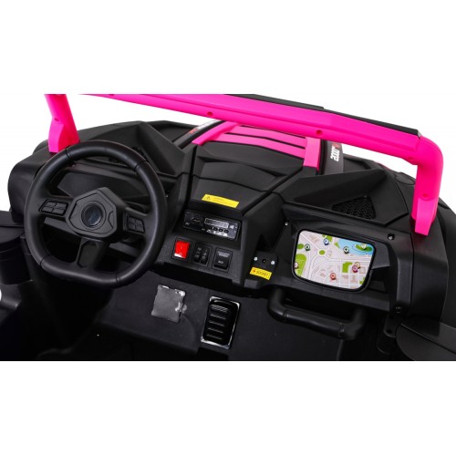 Buggy ATV Racing pro 2 děti růžová 4x4 dálkové ovládání pomalý start MP3 LED