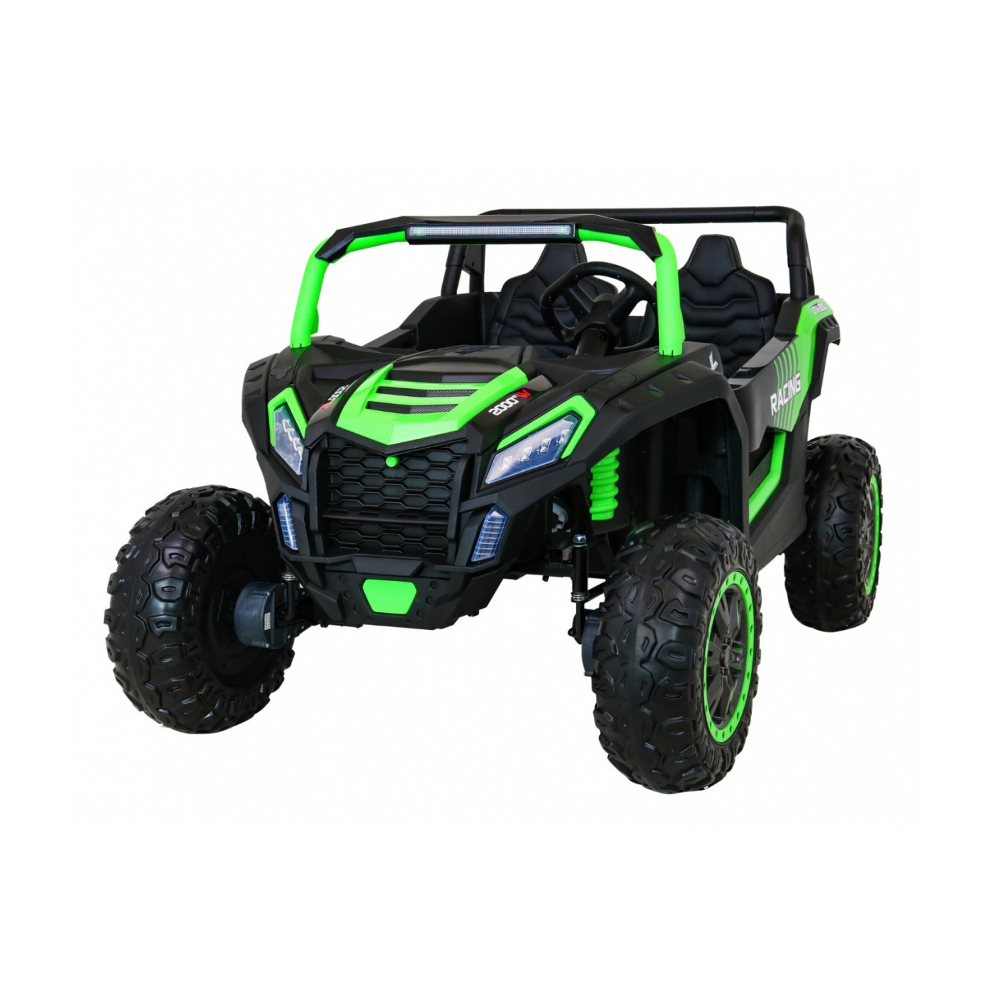 Buggy ATV Racing pro 2 děti zelená + 4x4 pohon + dálkové ovládání + pomalý start + MP3 LED