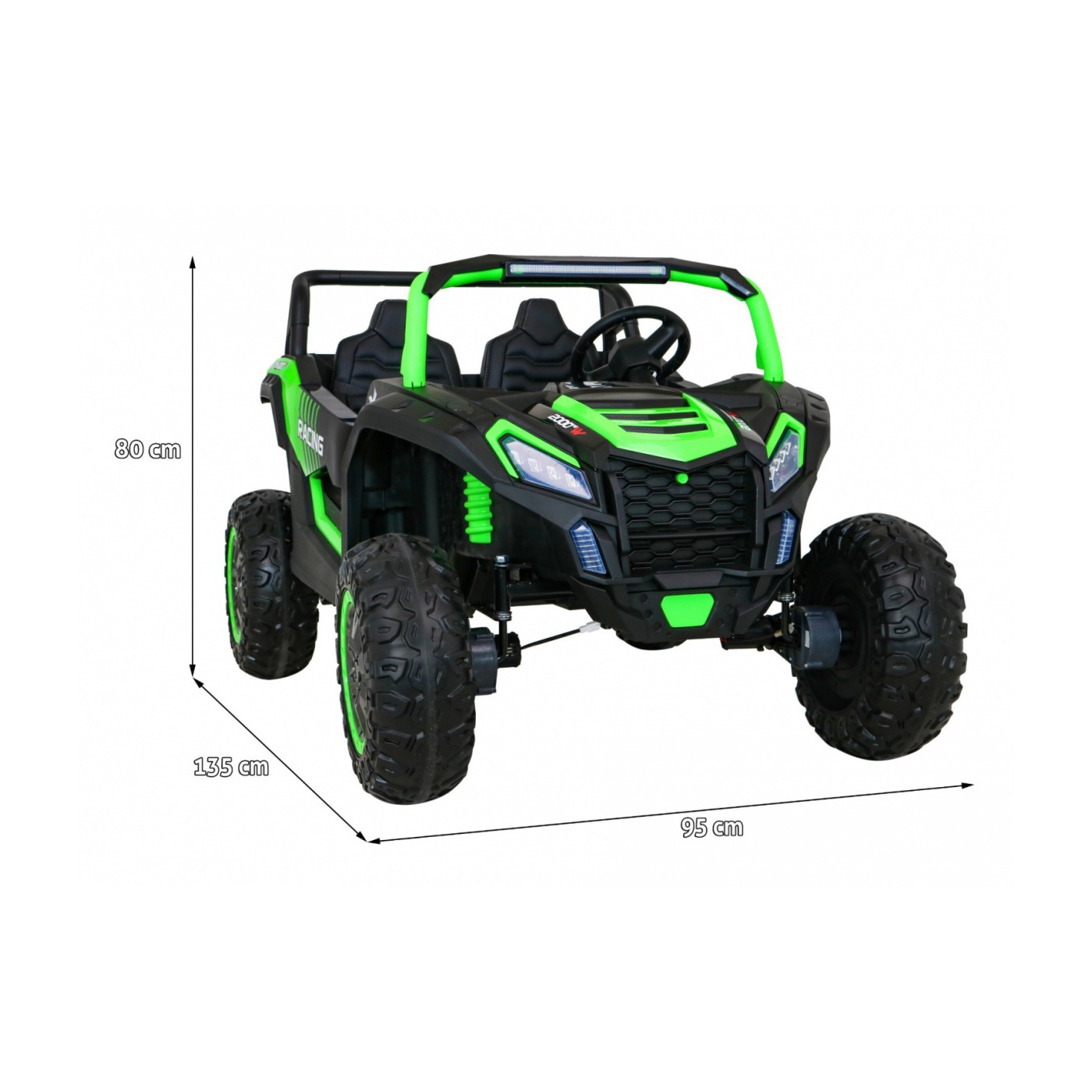 Buggy ATV Racing pro 2 děti zelená + 4x4 pohon + dálkové ovládání + pomalý start + MP3 LED