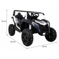 Buggy ATV Strong Racing pro 2 děti bílý střídavý motor nafouknutá kola Audio LED