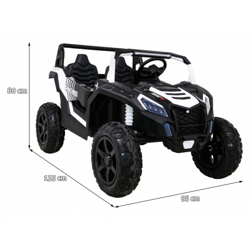 Buggy ATV Strong Racing pro 2 děti bílý střídavý motor nafouknutá kola Audio LED