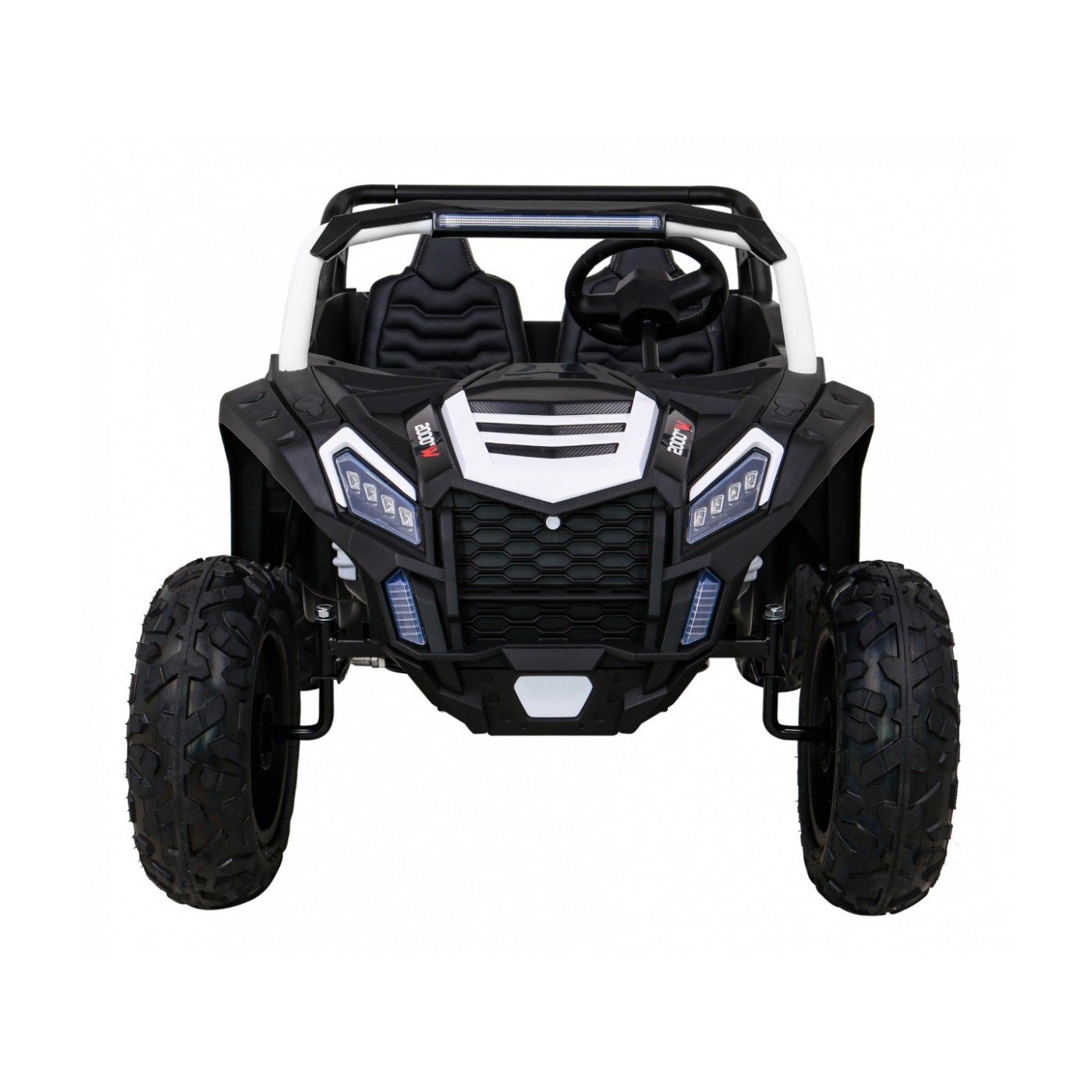 Buggy ATV Strong Racing pro 2 děti bílý střídavý motor nafouknutá kola Audio LED