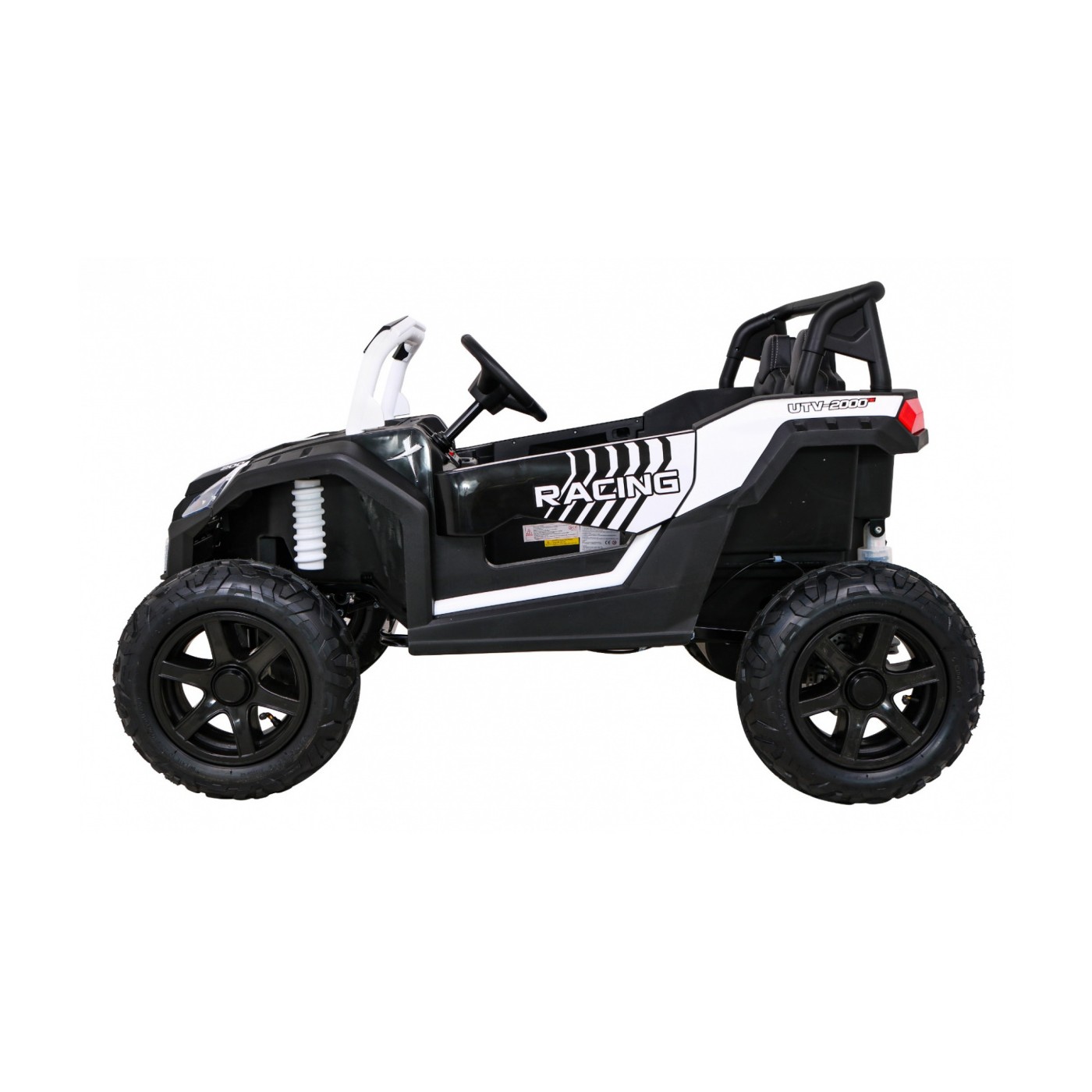 Buggy ATV Strong Racing pro 2 děti bílý střídavý motor nafouknutá kola Audio LED