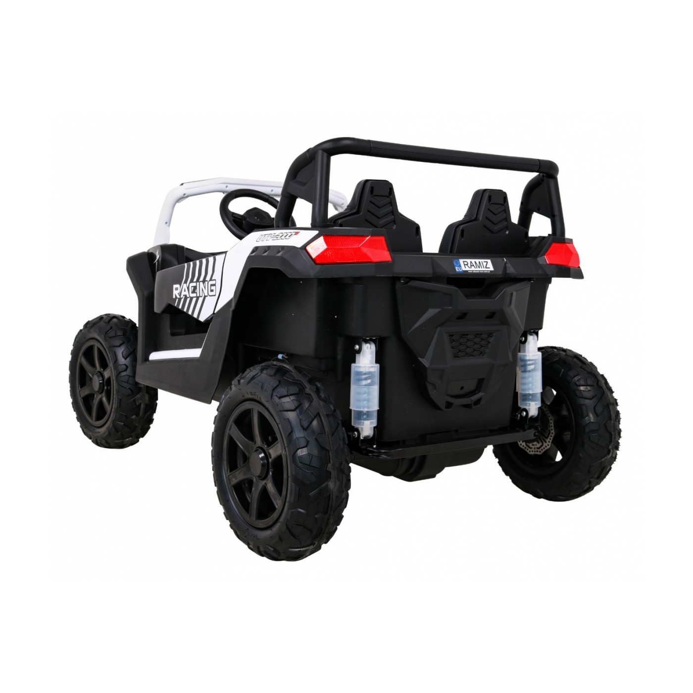 Buggy ATV Strong Racing pro 2 děti bílý střídavý motor nafouknutá kola Audio LED
