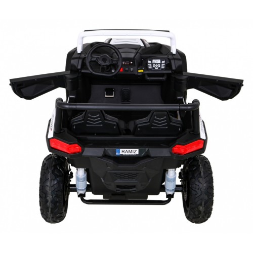 Buggy ATV Strong Racing pro 2 děti bílý střídavý motor nafouknutá kola Audio LED