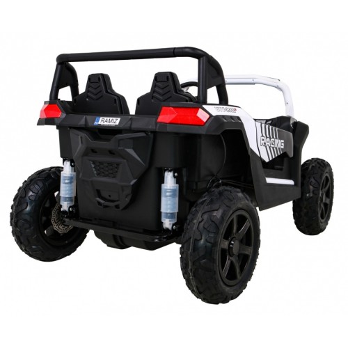 Buggy ATV Strong Racing pro 2 děti bílý střídavý motor nafouknutá kola Audio LED