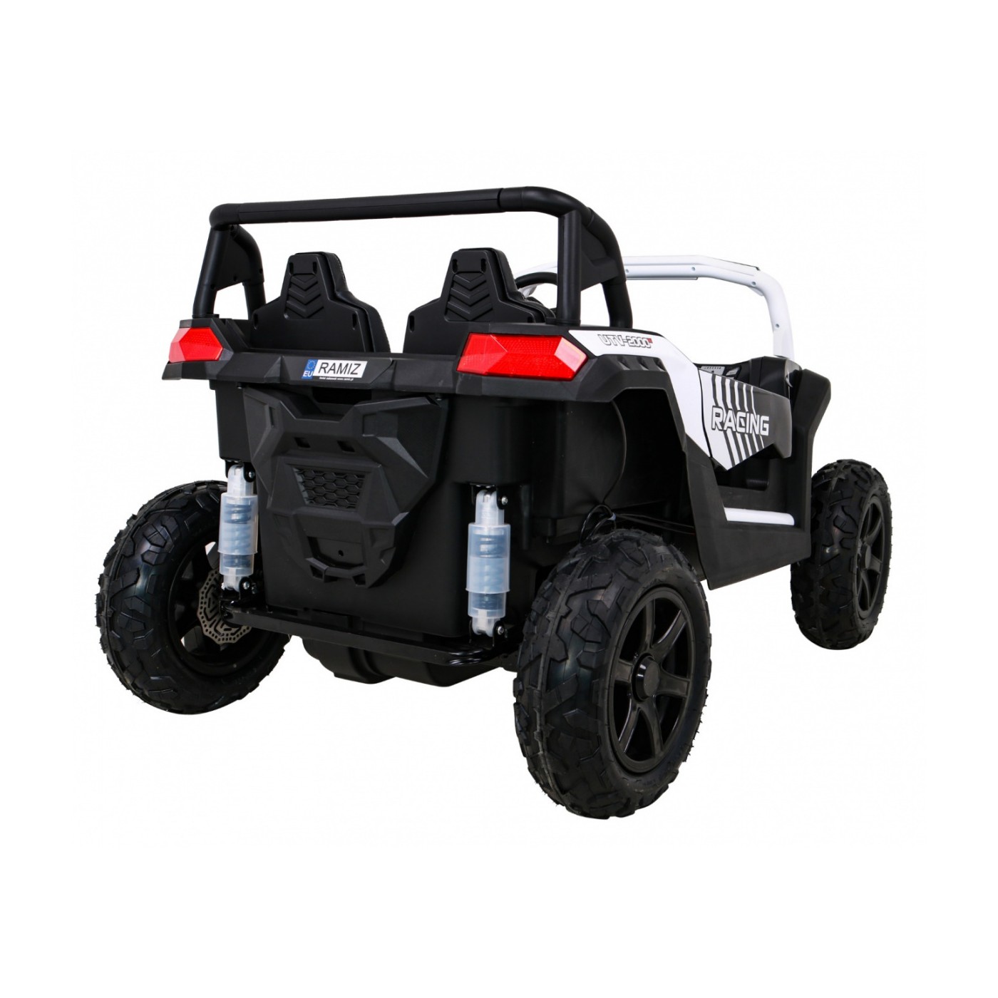 Buggy ATV Strong Racing pro 2 děti bílý střídavý motor nafouknutá kola Audio LED
