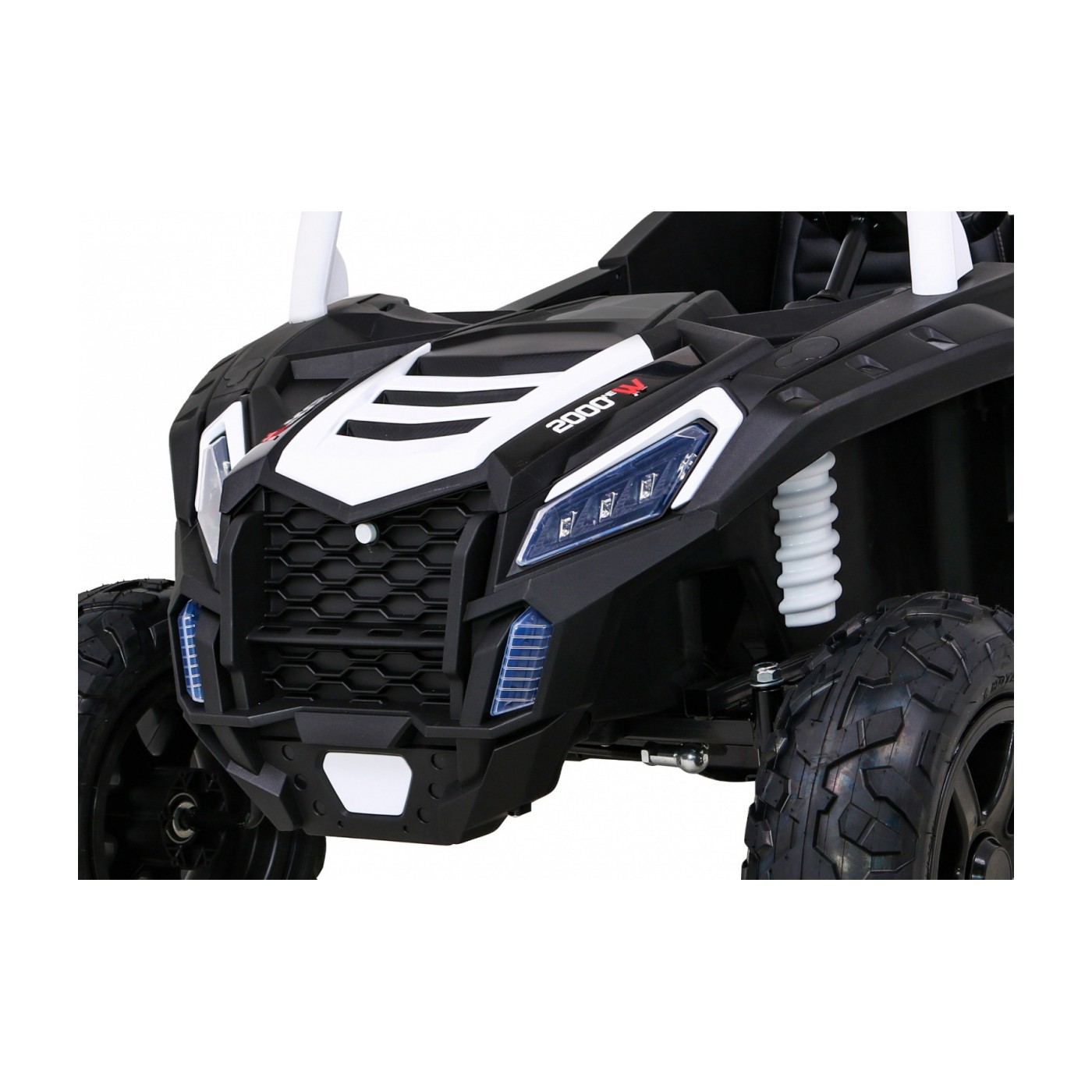 Buggy ATV Strong Racing pro 2 děti bílý střídavý motor nafouknutá kola Audio LED