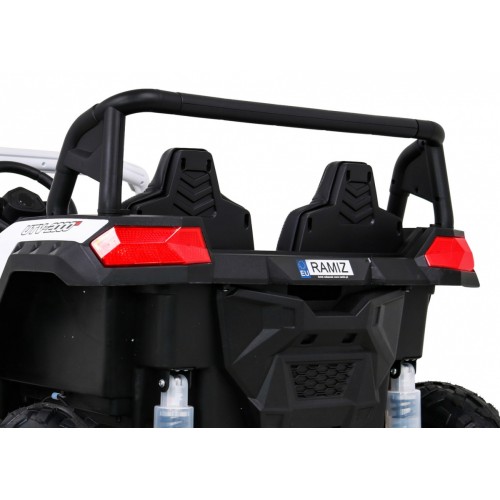 Buggy ATV Strong Racing pro 2 děti bílý střídavý motor nafouknutá kola Audio LED