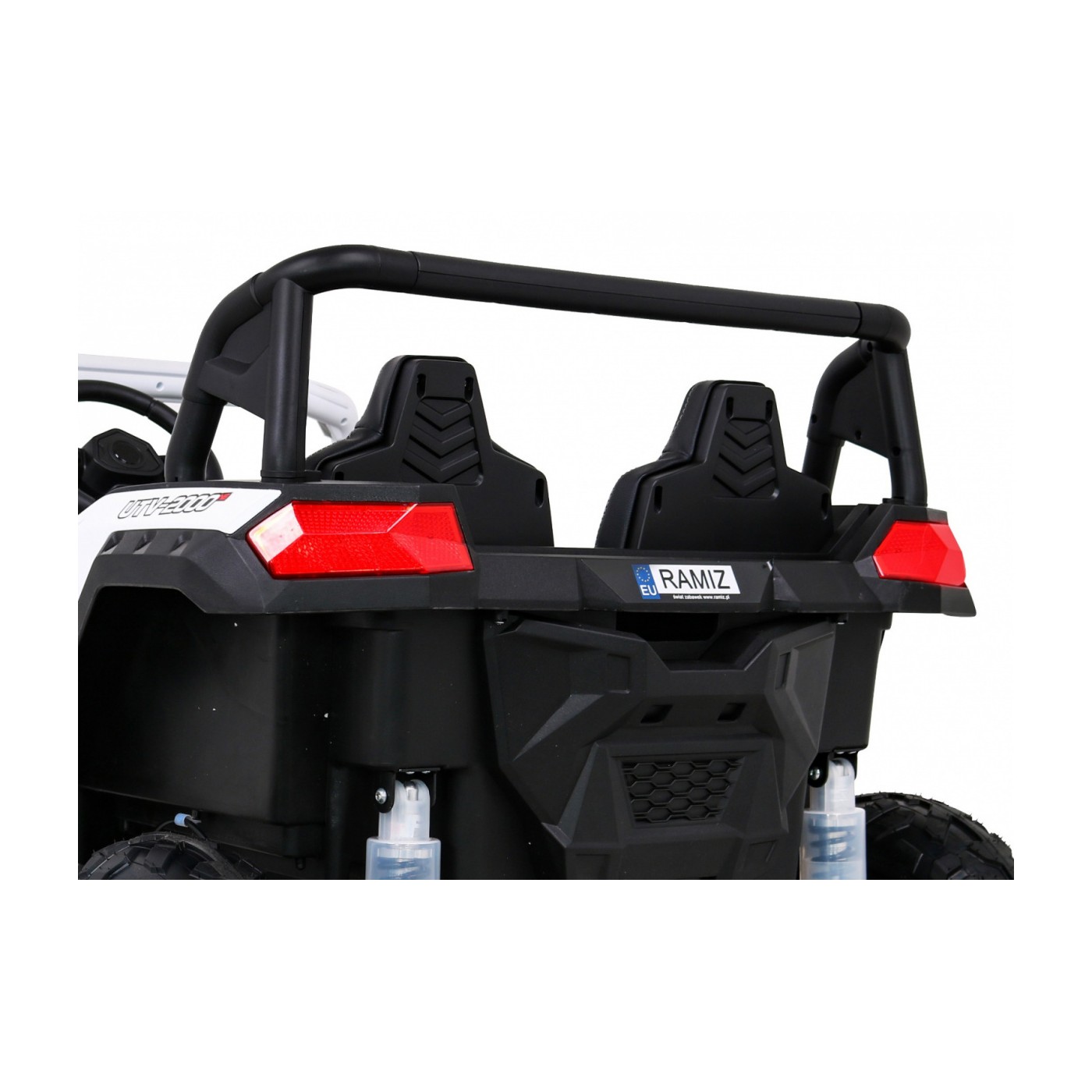 Buggy ATV Strong Racing pro 2 děti bílý střídavý motor nafouknutá kola Audio LED