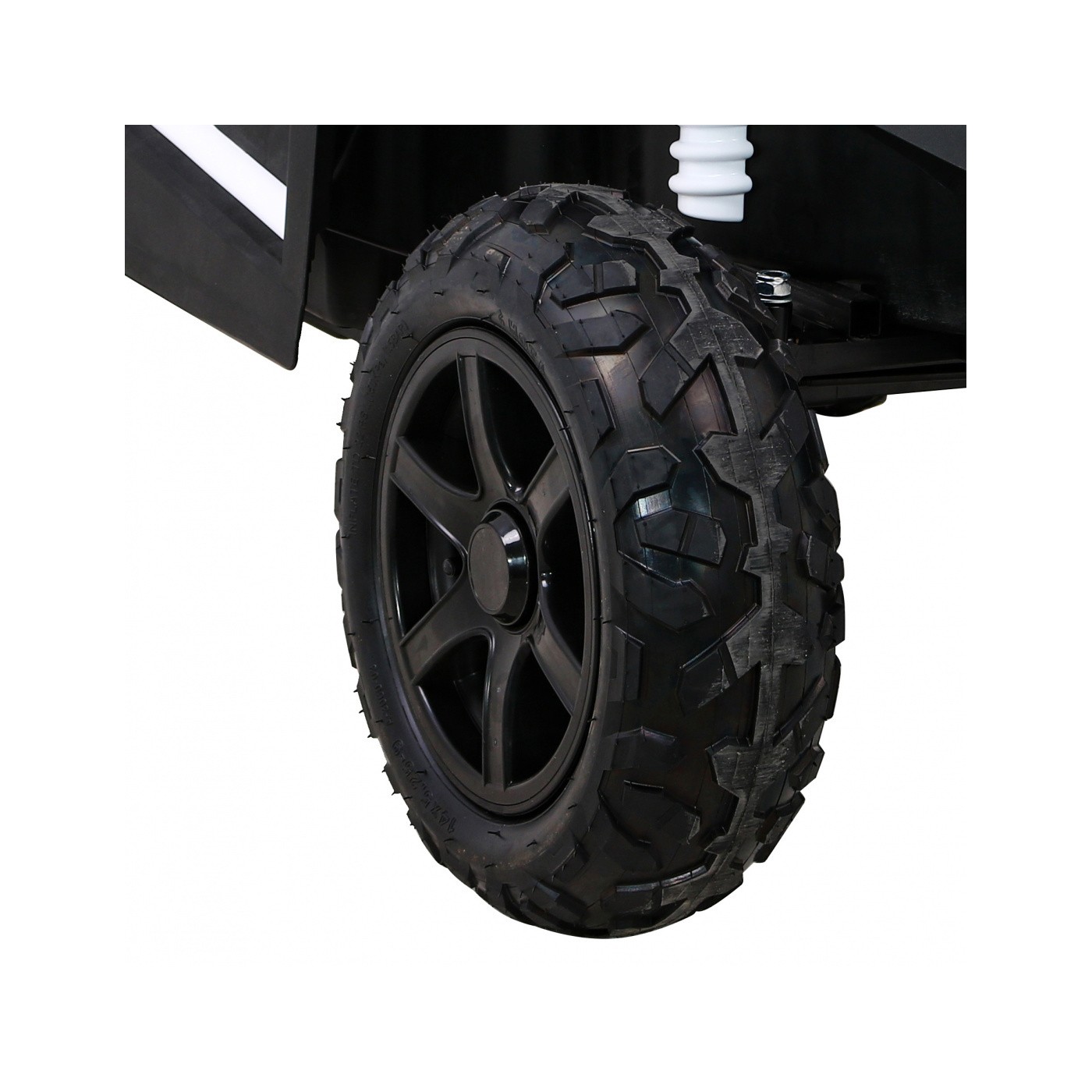 Buggy ATV Strong Racing pro 2 děti bílý střídavý motor nafouknutá kola Audio LED