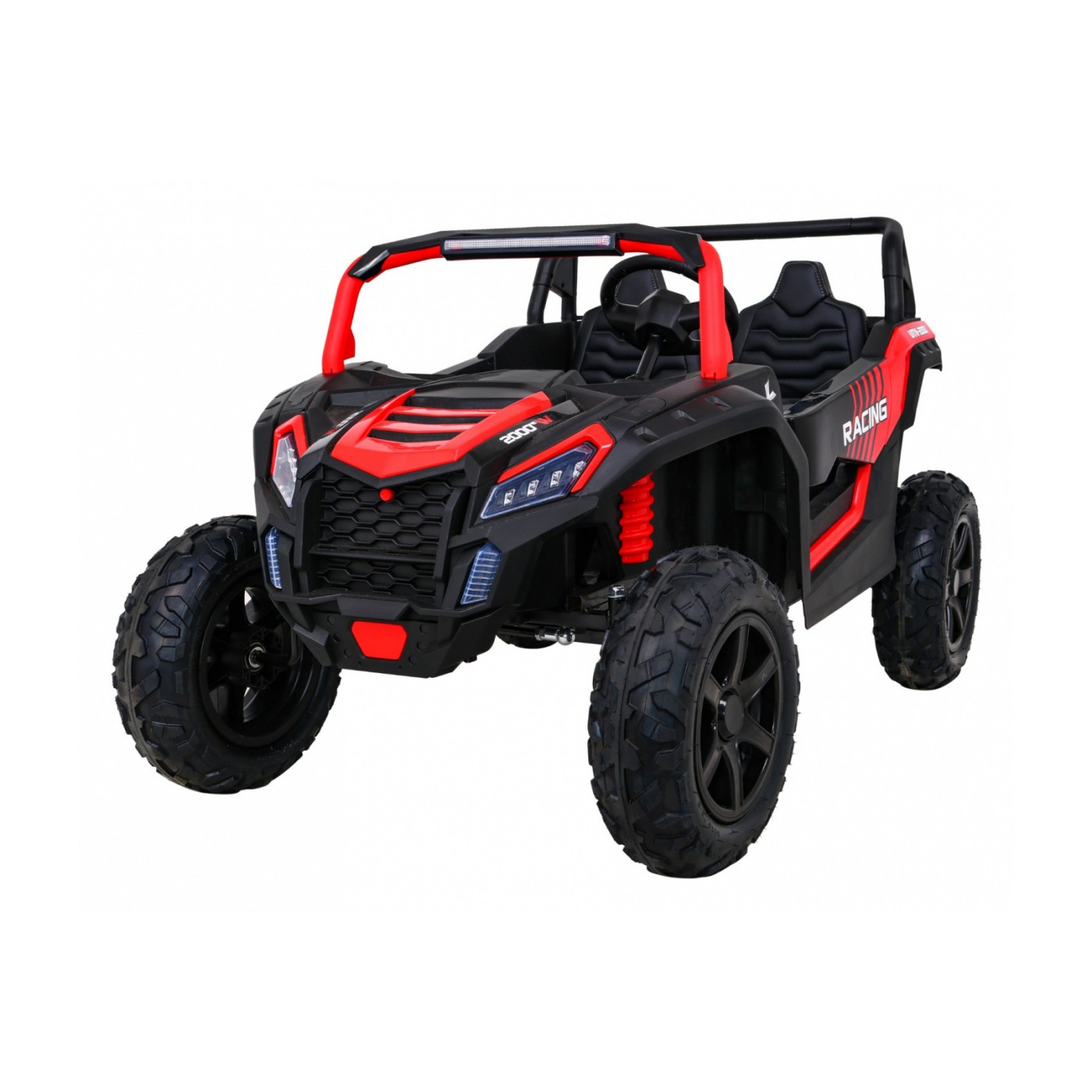 Buggy ATV Strong Racing pro 2 děti červený střídavý motor nafouknutá kola Audio LED