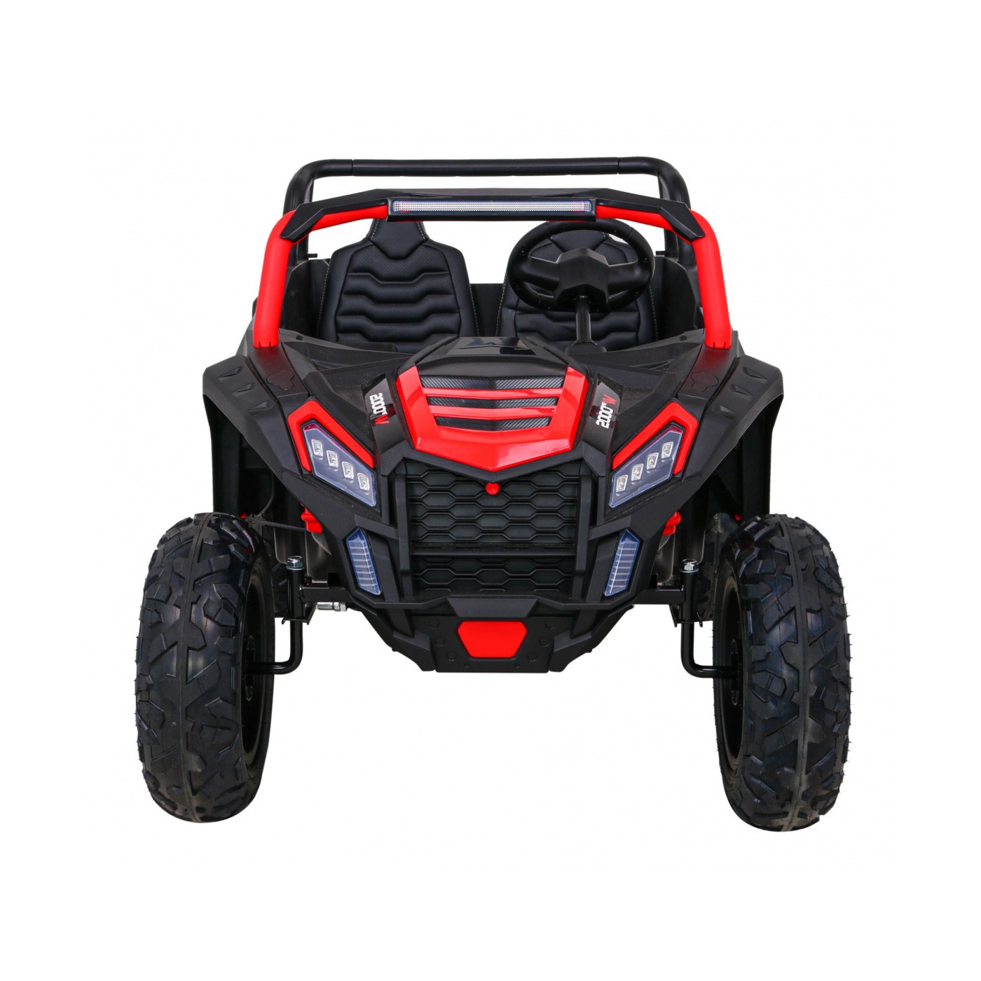 Buggy ATV Strong Racing pro 2 děti červený střídavý motor nafouknutá kola Audio LED