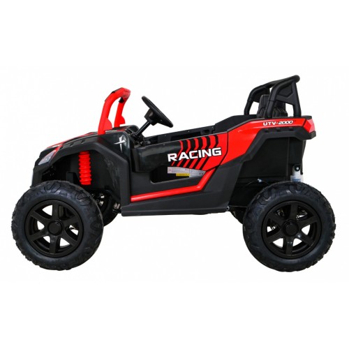 Buggy ATV Strong Racing pro 2 děti červený střídavý motor nafouknutá kola Audio LED
