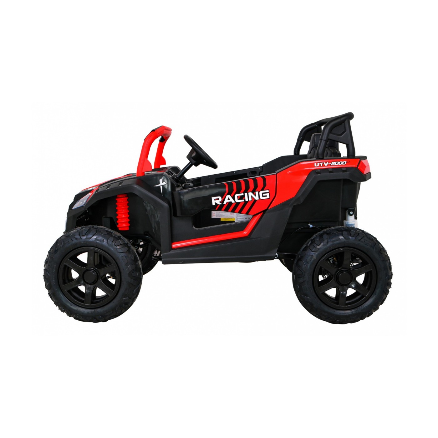 Buggy ATV Strong Racing pro 2 děti červený střídavý motor nafouknutá kola Audio LED