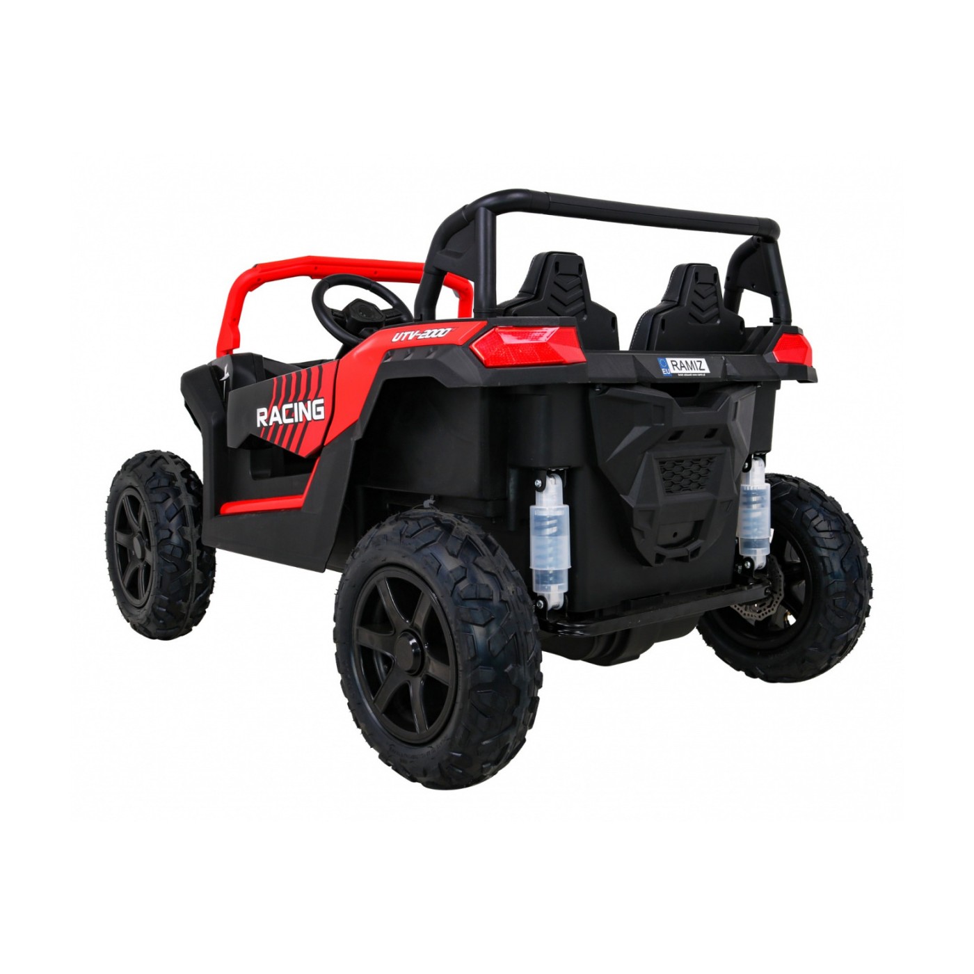 Buggy ATV Strong Racing pro 2 děti červený střídavý motor nafouknutá kola Audio LED