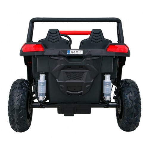 Buggy ATV Strong Racing pro 2 děti červený střídavý motor nafouknutá kola Audio LED