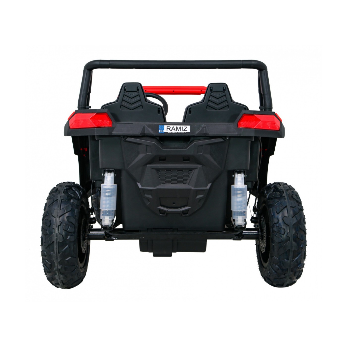 Buggy ATV Strong Racing pro 2 děti červený střídavý motor nafouknutá kola Audio LED