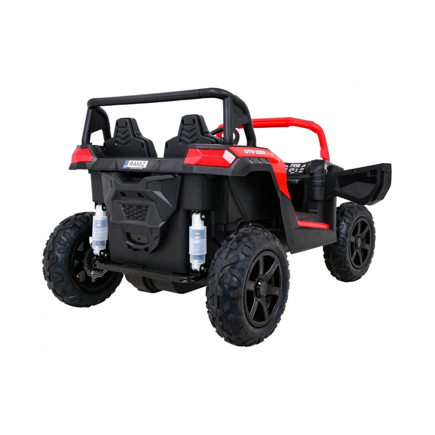 Buggy ATV Strong Racing pro 2 děti červený střídavý motor nafouknutá kola Audio LED