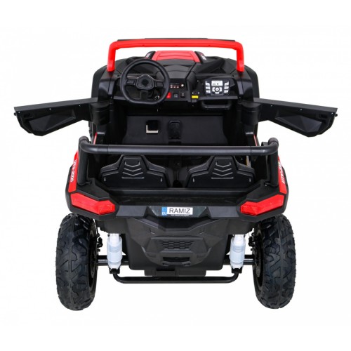 Buggy ATV Strong Racing pro 2 děti červený střídavý motor nafouknutá kola Audio LED
