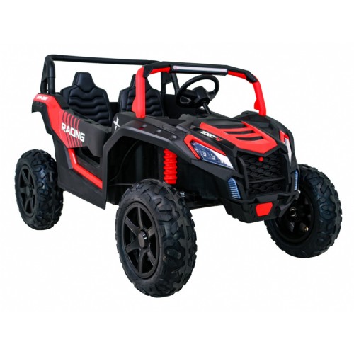 Buggy ATV Strong Racing pro 2 děti červený střídavý motor nafouknutá kola Audio LED