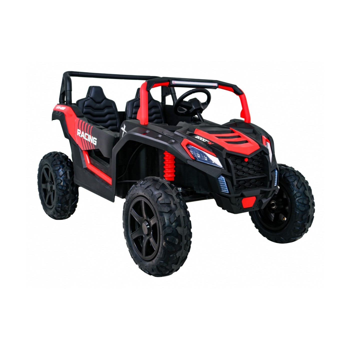 Buggy ATV Strong Racing pro 2 děti červený střídavý motor nafouknutá kola Audio LED