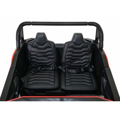 Buggy ATV Strong Racing pro 2 děti červený střídavý motor nafouknutá kola Audio LED