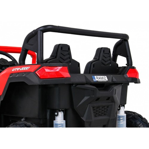 Buggy ATV Strong Racing pro 2 děti červený střídavý motor nafouknutá kola Audio LED