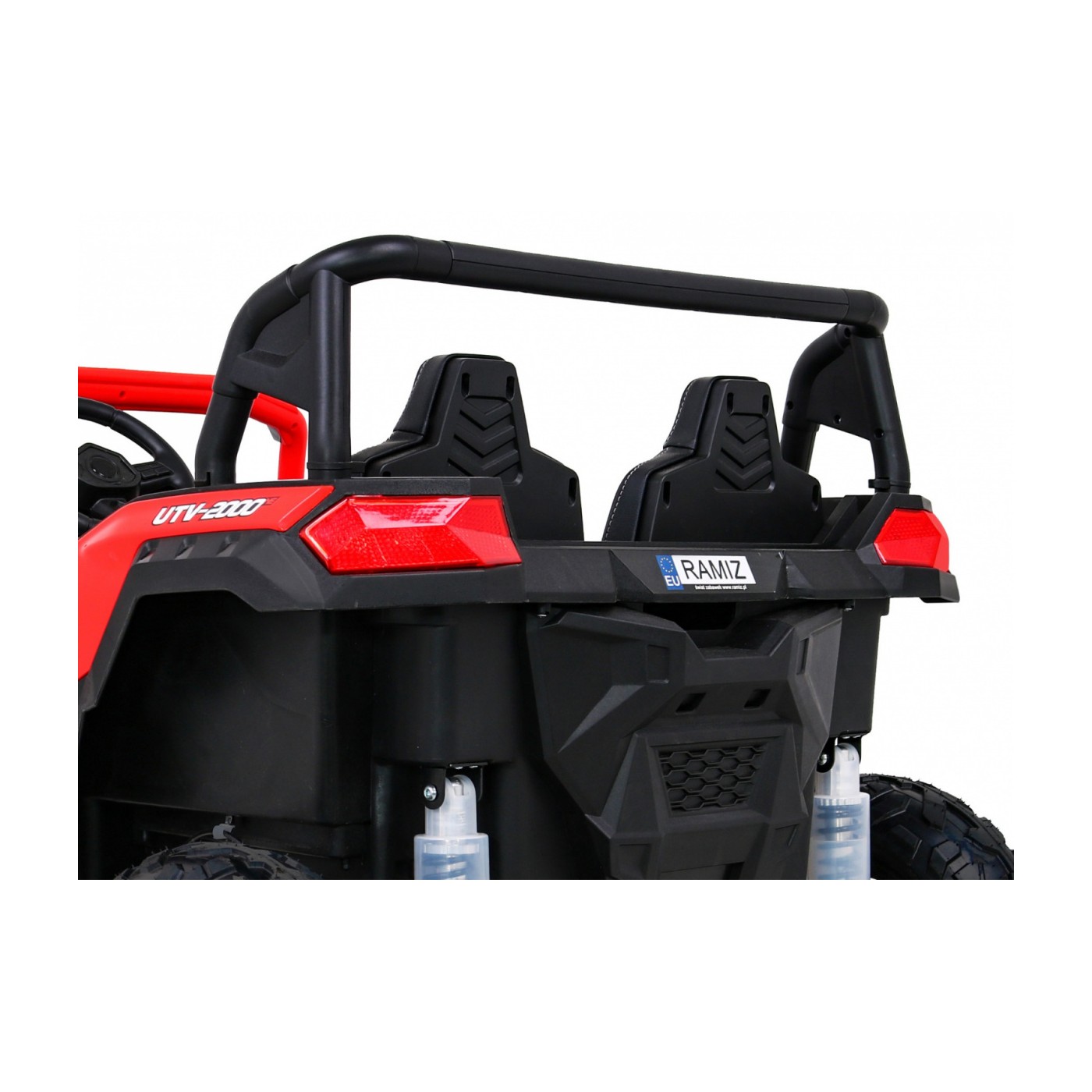 Buggy ATV Strong Racing pro 2 děti červený střídavý motor nafouknutá kola Audio LED