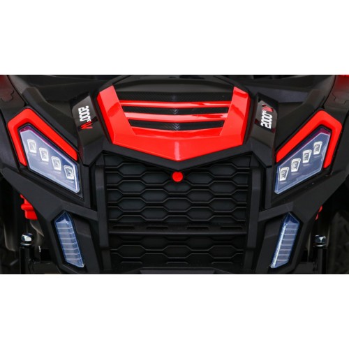 Buggy ATV Strong Racing pro 2 děti červený střídavý motor nafouknutá kola Audio LED