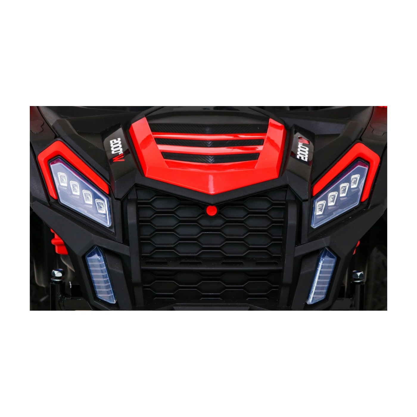 Buggy ATV Strong Racing pro 2 děti červený střídavý motor nafouknutá kola Audio LED