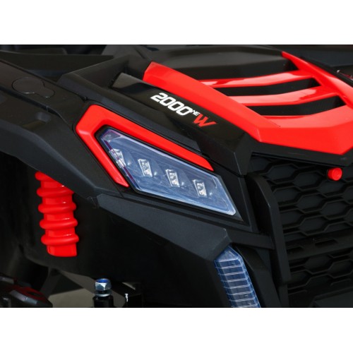 Buggy ATV Strong Racing pro 2 děti červený střídavý motor nafouknutá kola Audio LED