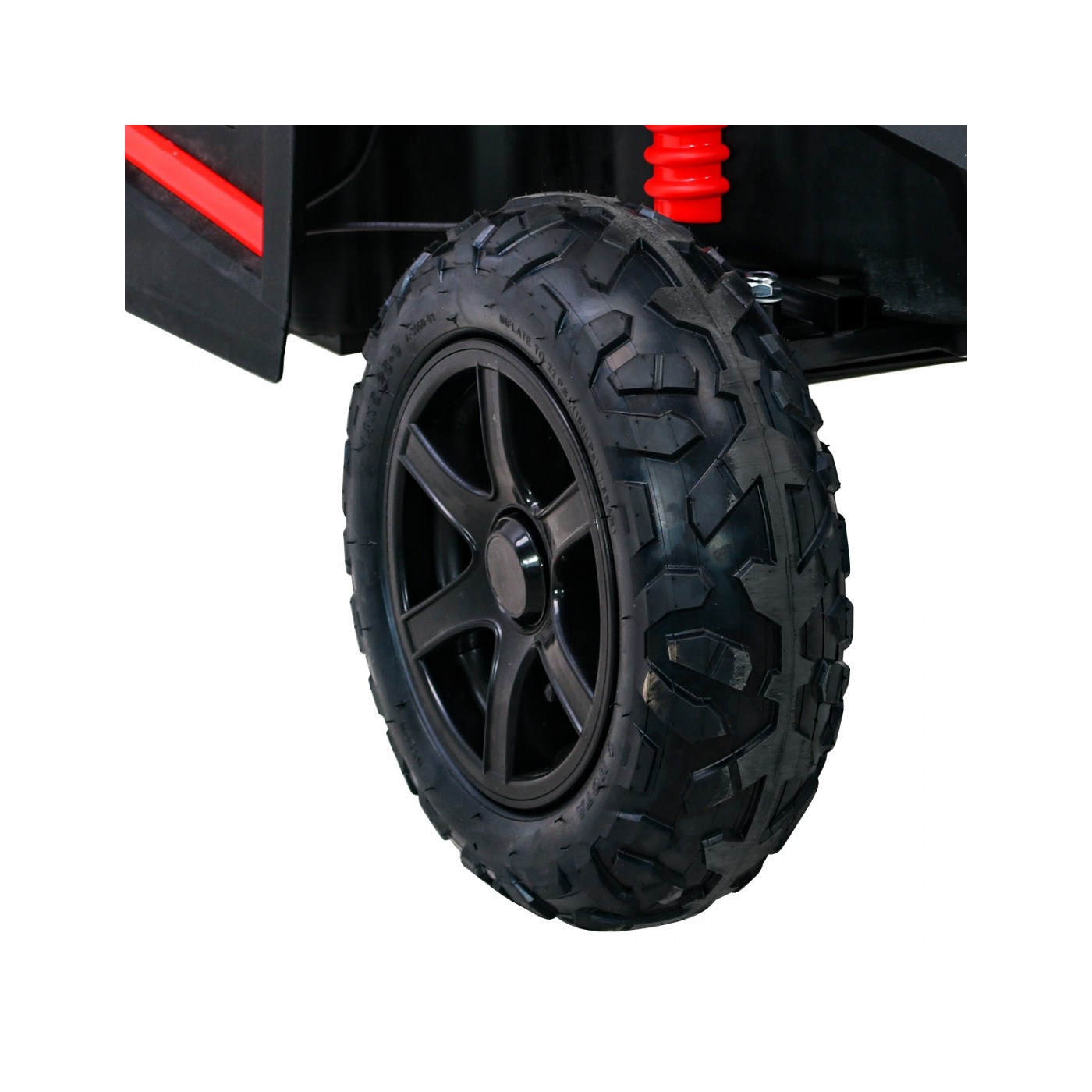 Buggy ATV Strong Racing pro 2 děti červený střídavý motor nafouknutá kola Audio LED