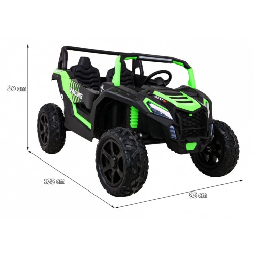 Buggy ATV Strong Racing pro 2 děti Zelená bezkartáčová motorová nafouknutá kola Audio LED