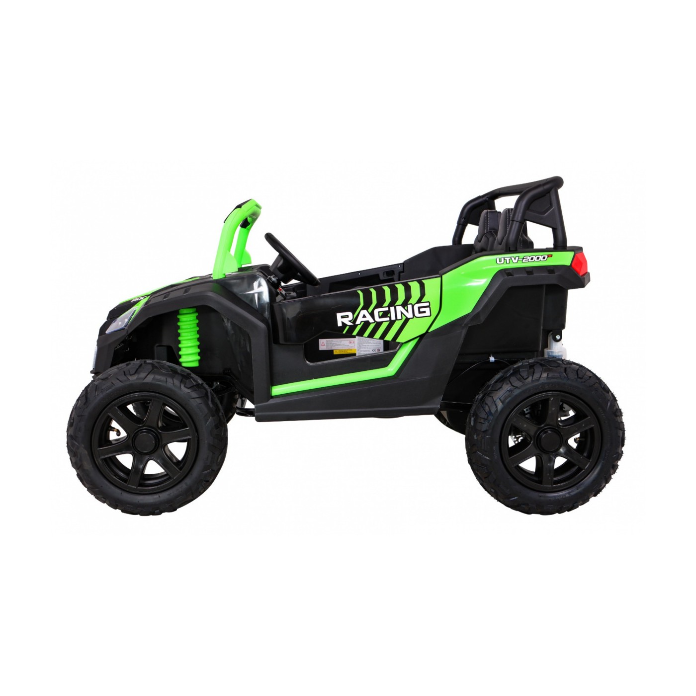 Buggy ATV Strong Racing pro 2 děti Zelená bezkartáčová motorová nafouknutá kola Audio LED