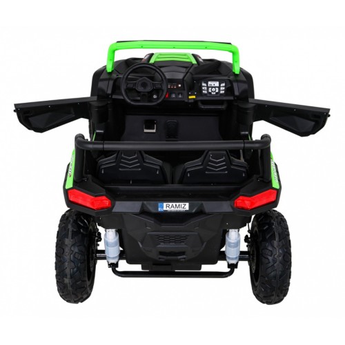 Buggy ATV Strong Racing pro 2 děti Zelená bezkartáčová motorová nafouknutá kola Audio LED