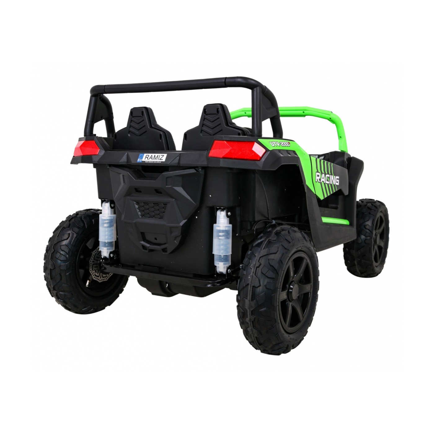 Buggy ATV Strong Racing pro 2 děti Zelená bezkartáčová motorová nafouknutá kola Audio LED