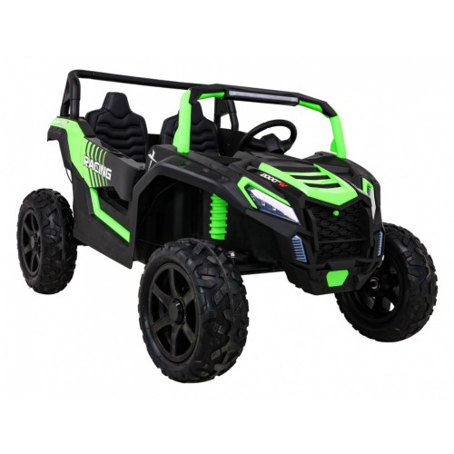Buggy ATV Strong Racing pro 2 děti Zelená bezkartáčová motorová nafouknutá kola Audio LED