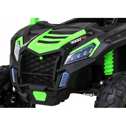 Buggy ATV Strong Racing pro 2 děti Zelená bezkartáčová motorová nafouknutá kola Audio LED